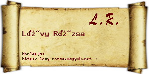 Lévy Rózsa névjegykártya